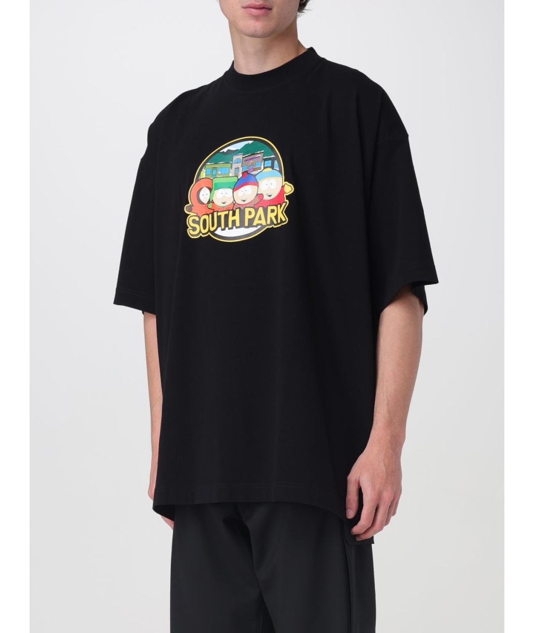 VETEMENTS Черная хлопковая футболка, фото 5
