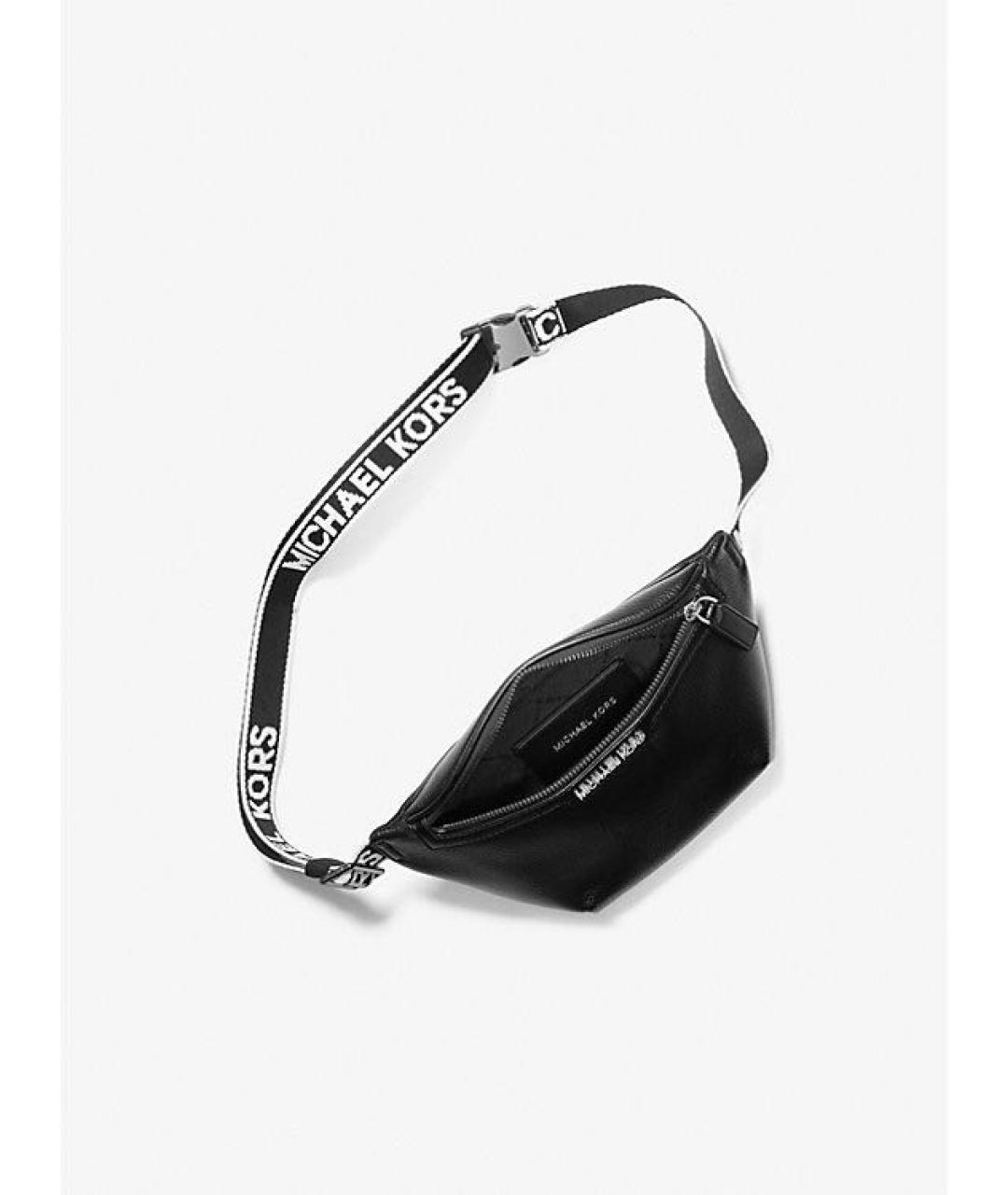 MICHAEL KORS Черная кожаная поясная сумка, фото 2