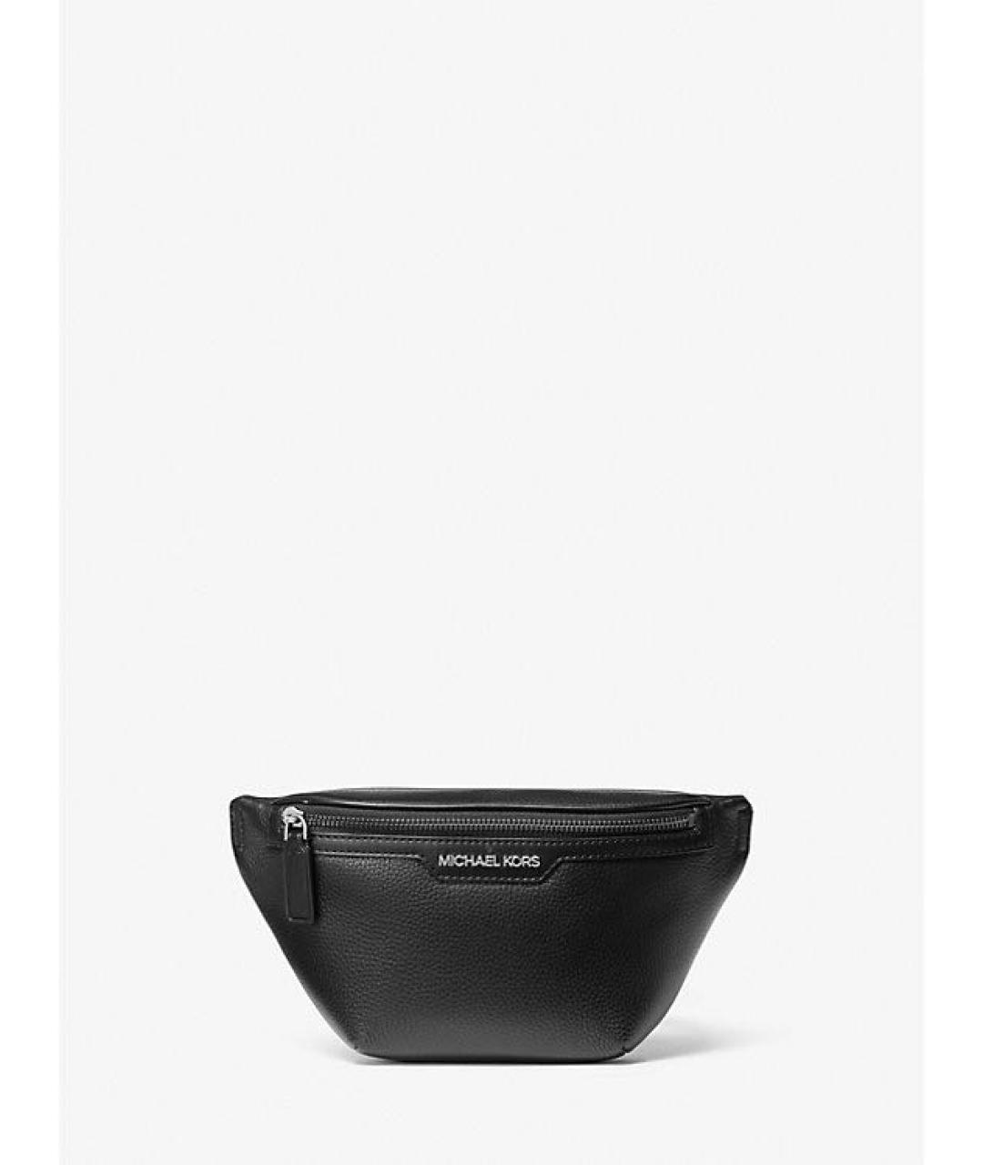 MICHAEL KORS Черная кожаная поясная сумка, фото 4