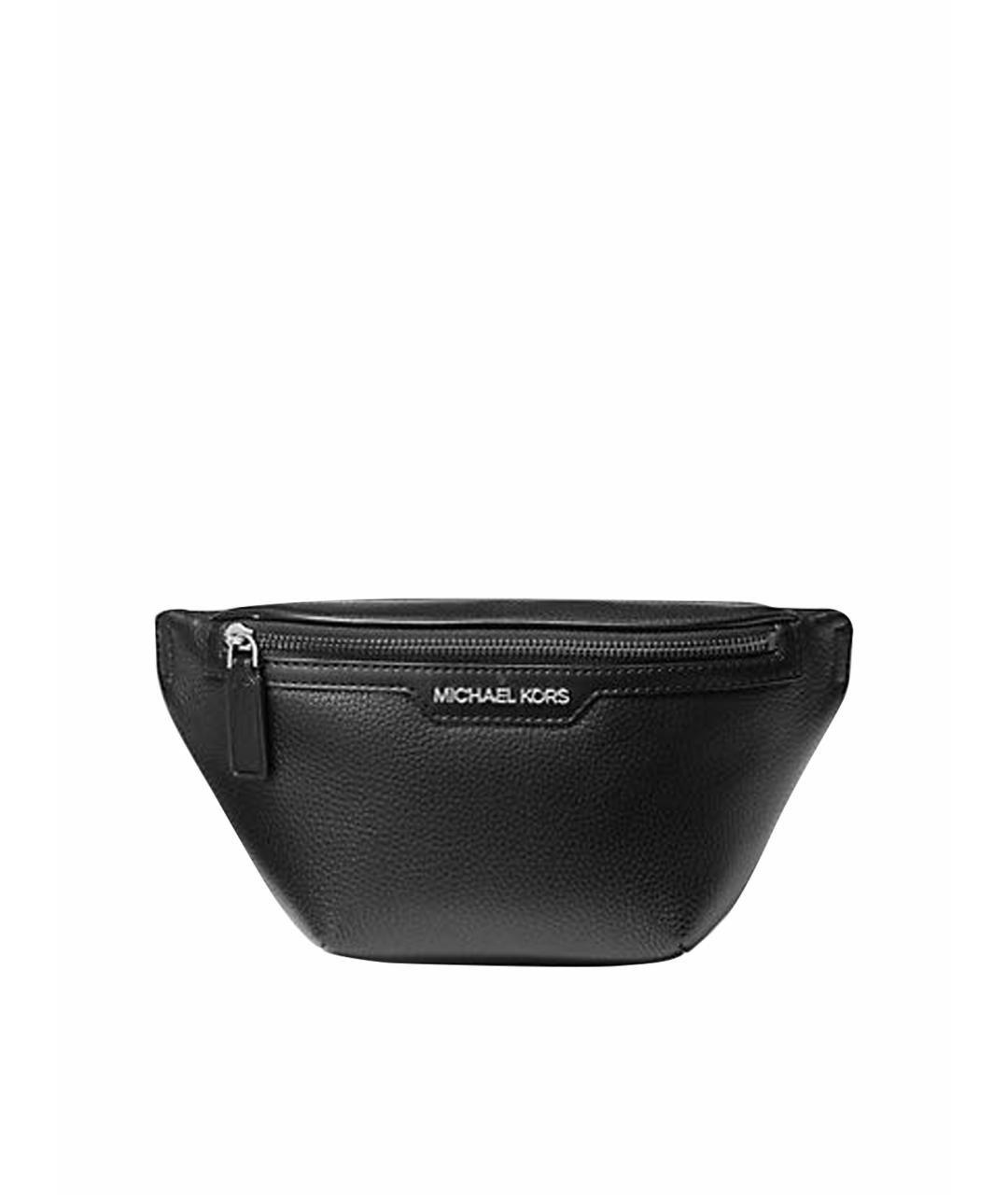 MICHAEL KORS Черная кожаная поясная сумка, фото 1