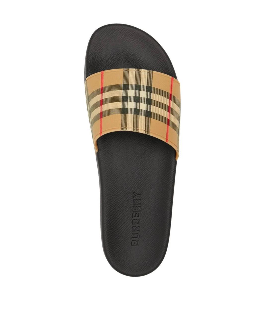 BURBERRY Бежевые шлепанцы, фото 4