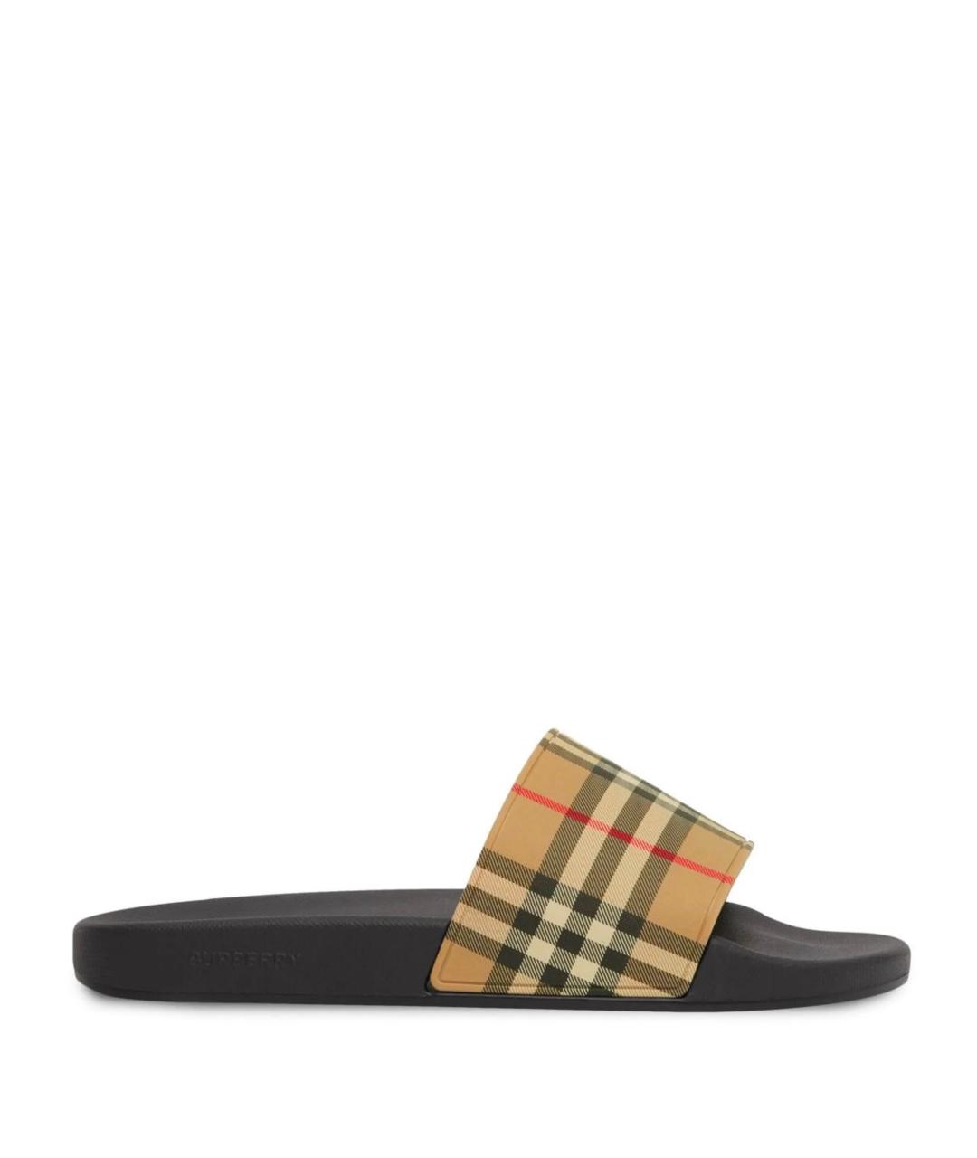 BURBERRY Бежевые шлепанцы, фото 1