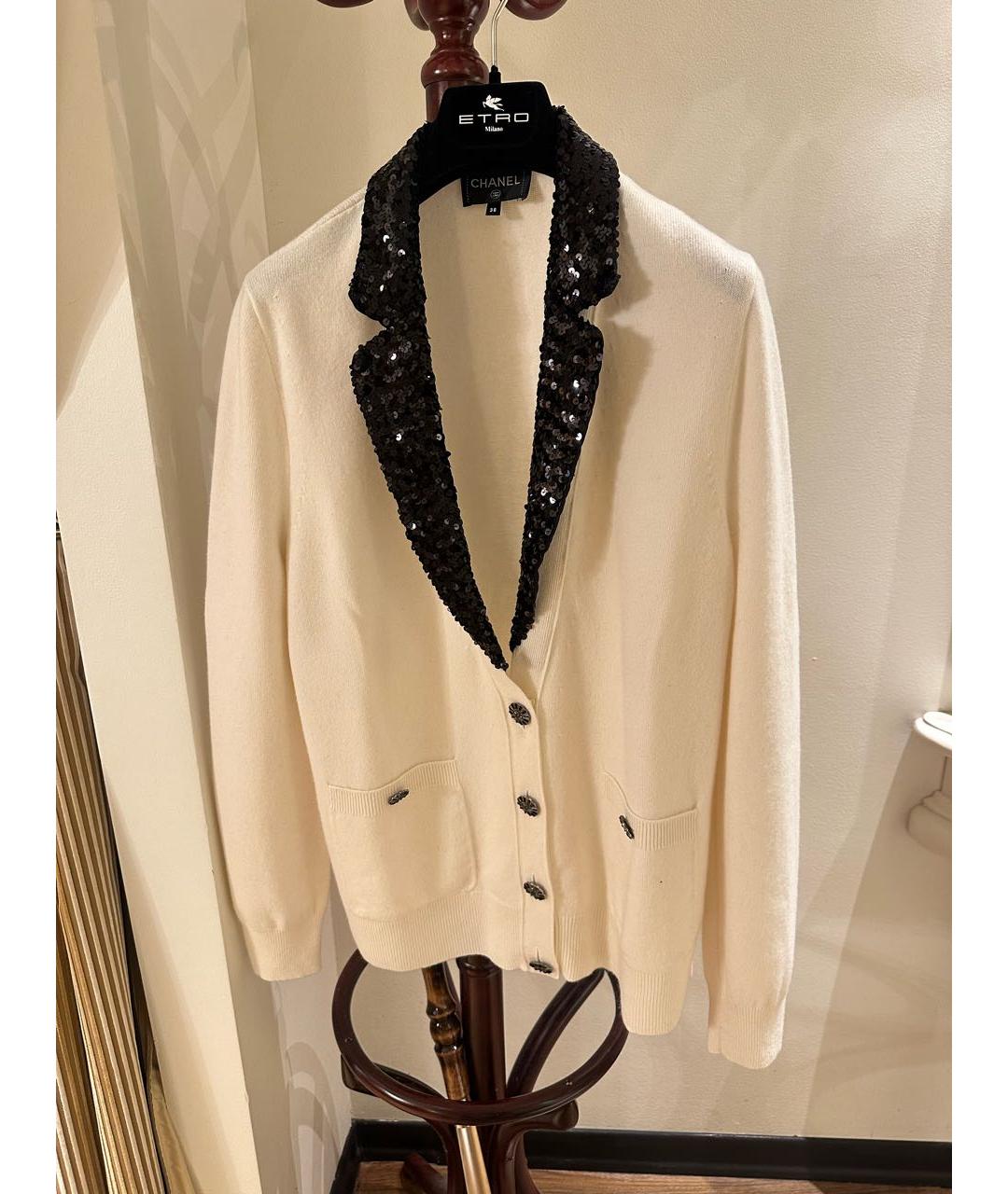 CHANEL Белый кашемировый кардиган, фото 4