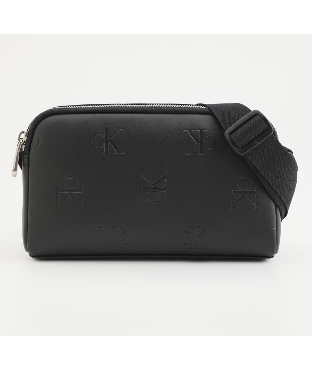 CALVIN KLEIN Черная кожаная сумка на плечо, фото 3