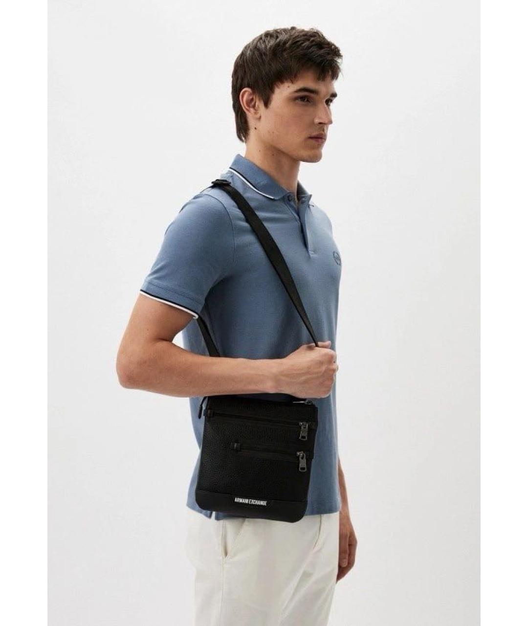ARMANI EXCHANGE Черная сумка на плечо из искусственной кожи, фото 2