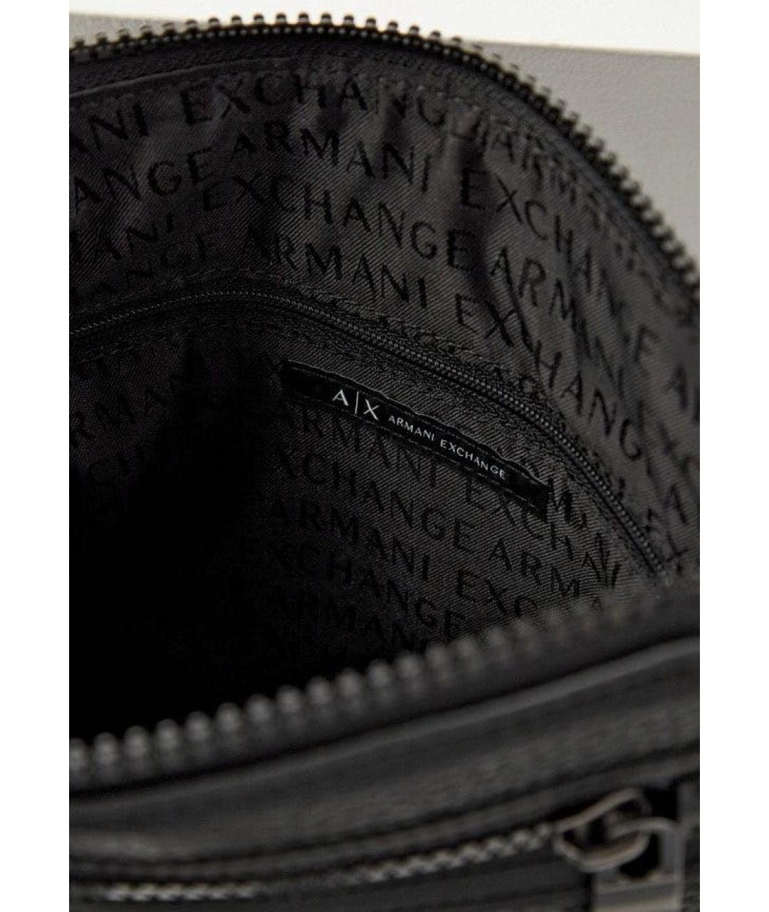 ARMANI EXCHANGE Черная сумка на плечо из искусственной кожи, фото 4