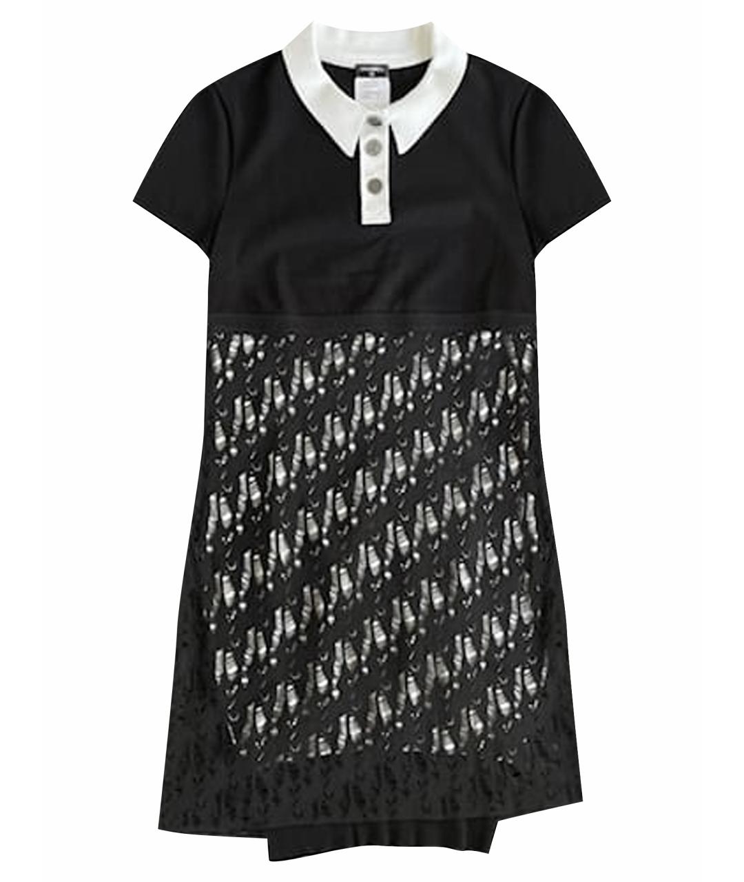 CHANEL Черное хлопковое повседневное платье, фото 1
