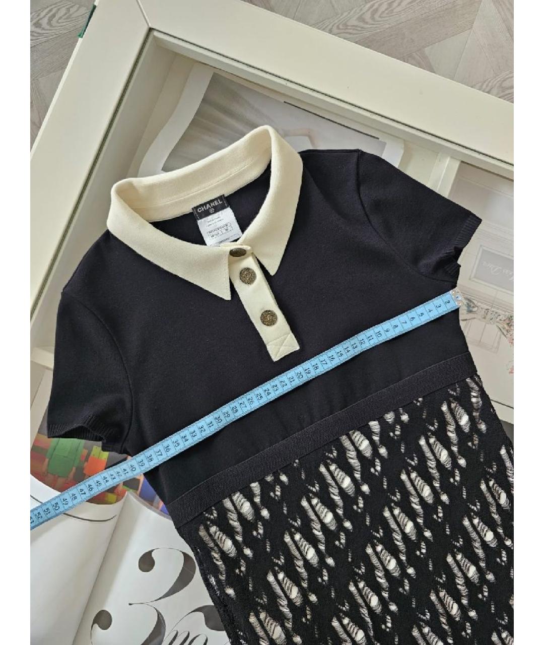 CHANEL Черное хлопковое повседневное платье, фото 6