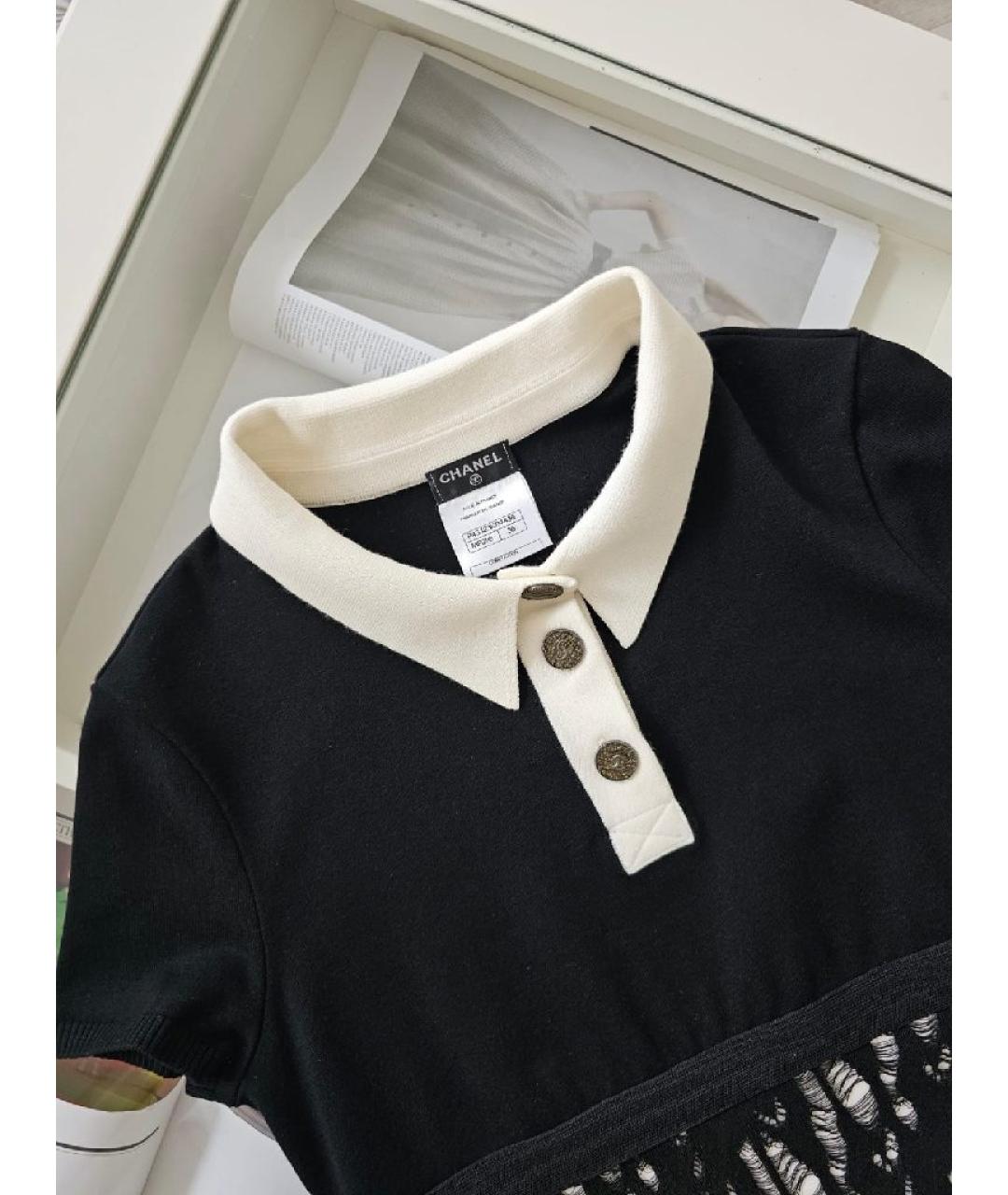 CHANEL Черное хлопковое повседневное платье, фото 3