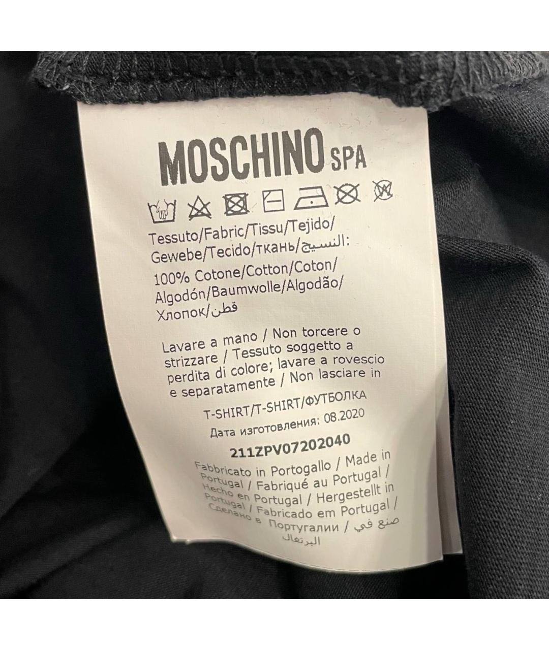 MOSCHINO Черная хлопковая футболка, фото 3
