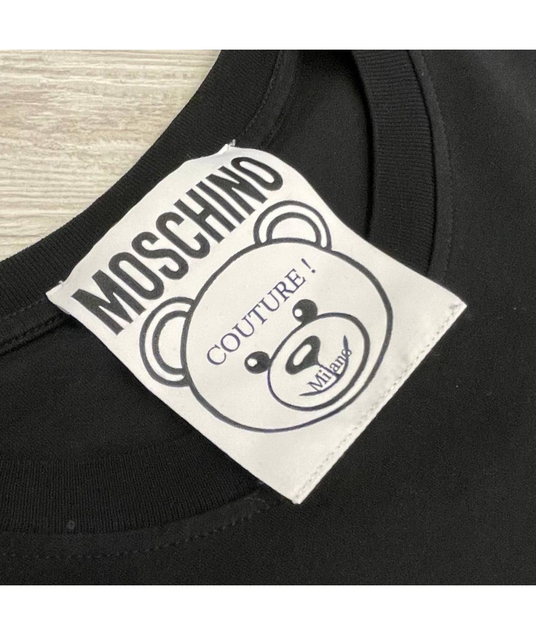 MOSCHINO Черная хлопковая футболка, фото 2