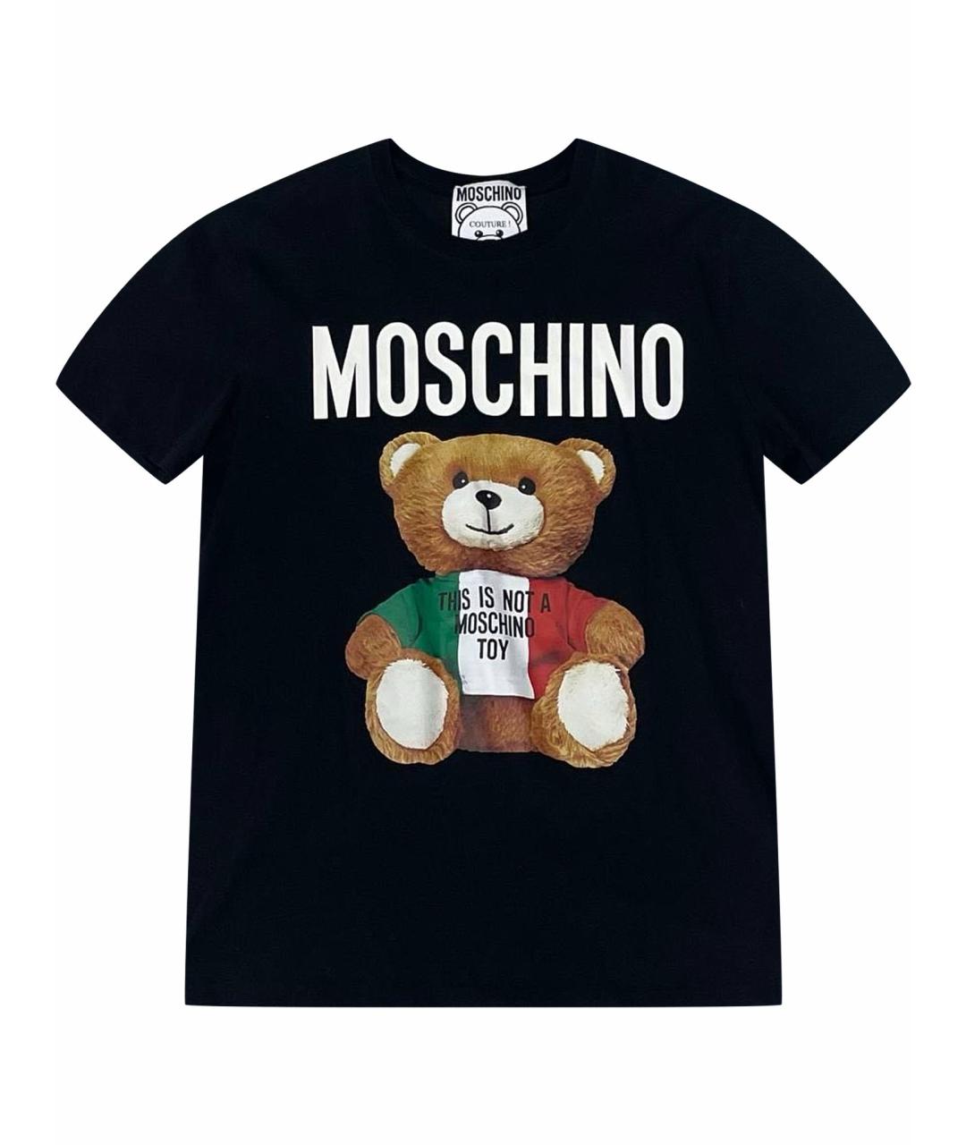 MOSCHINO Черная хлопковая футболка, фото 1