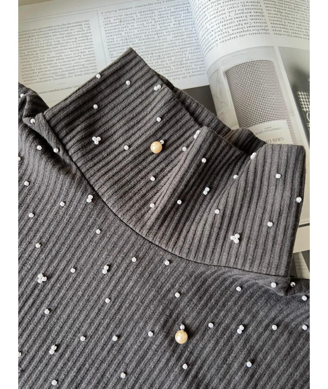 CHANEL Антрацитовый хлопковый джемпер / свитер, фото 7