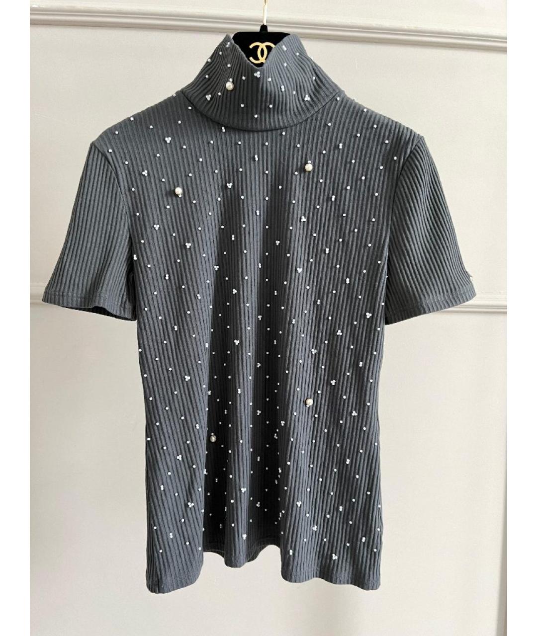CHANEL Антрацитовый хлопковый джемпер / свитер, фото 9