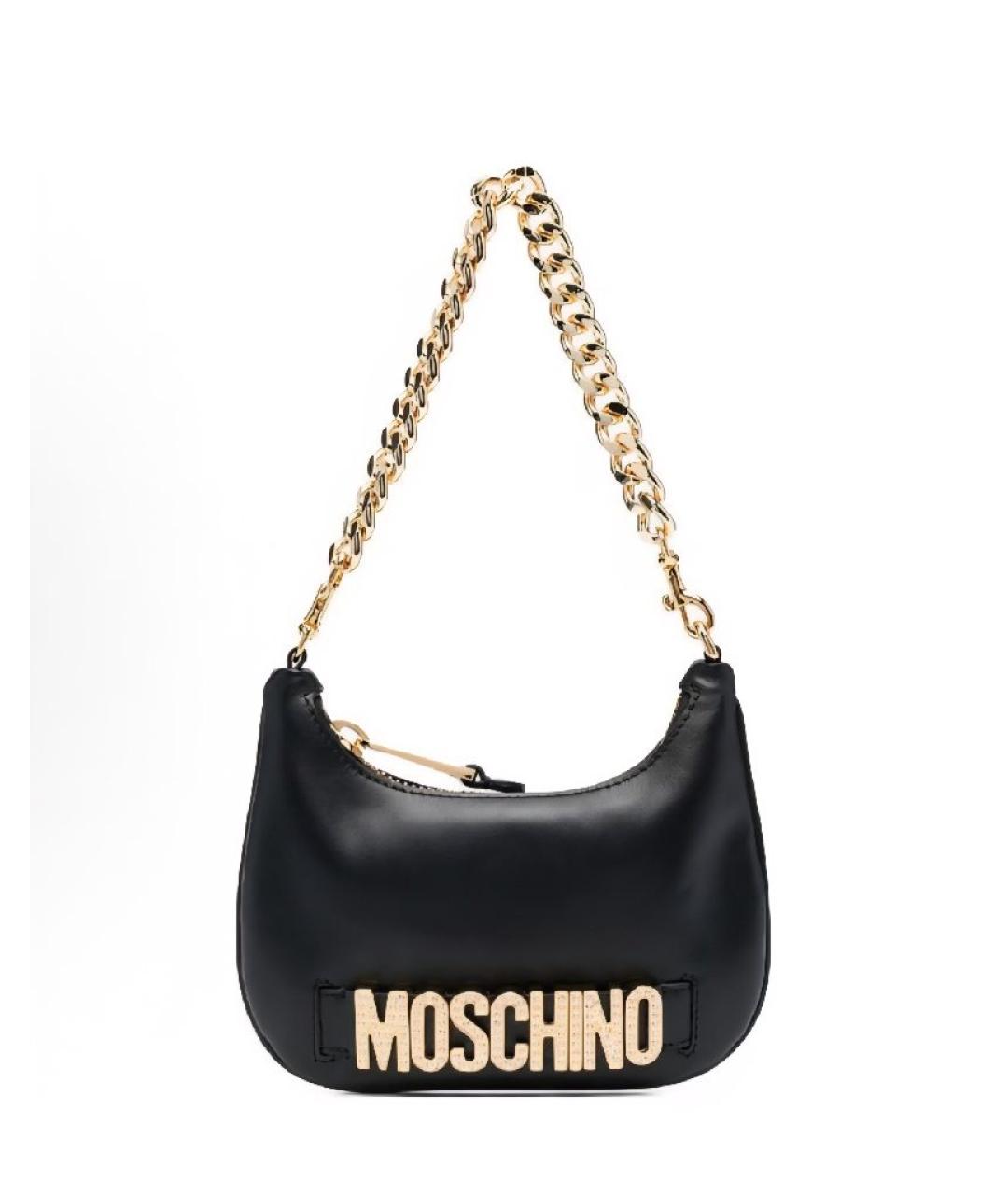 MOSCHINO Черная сумка с короткими ручками, фото 4