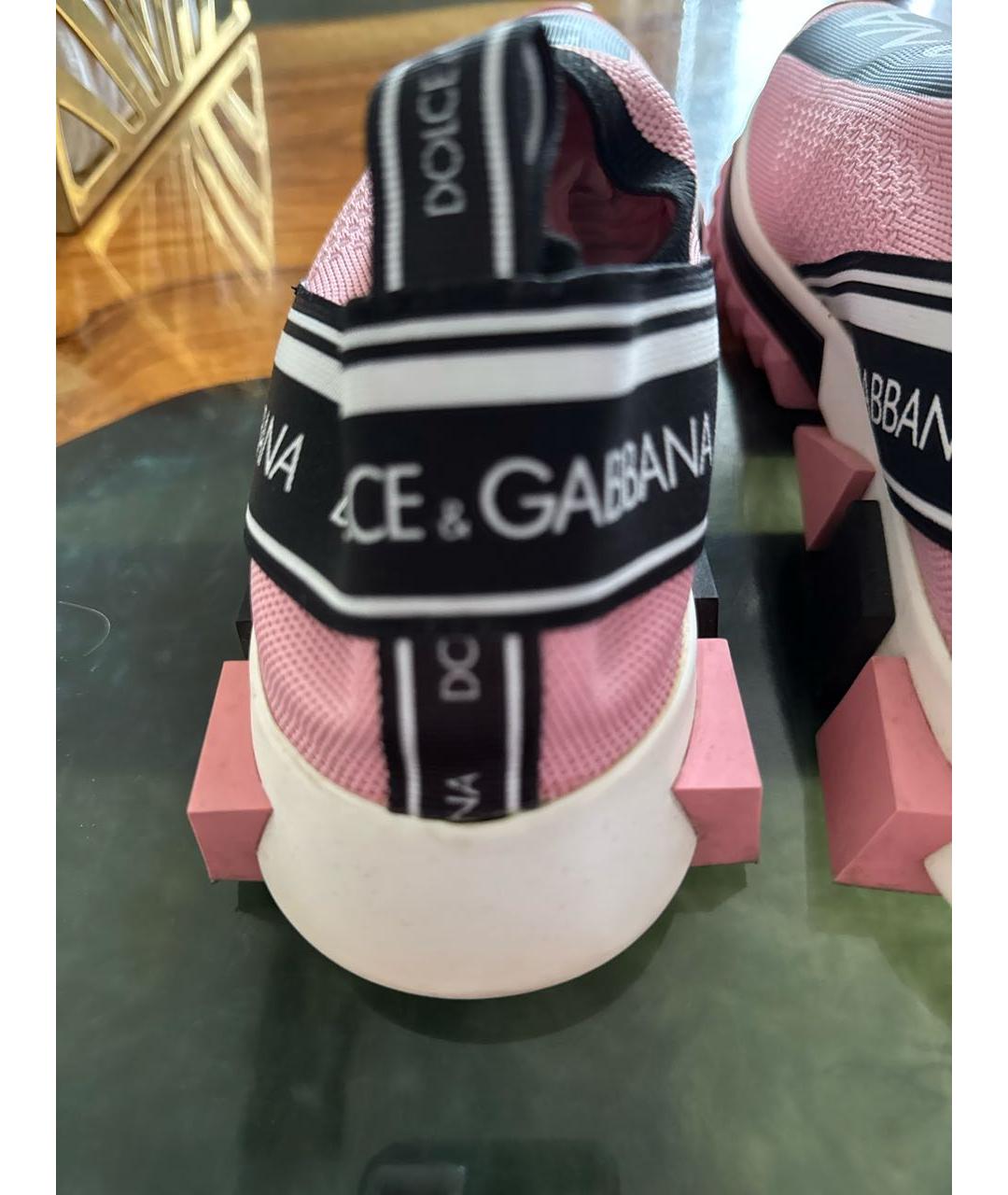 DOLCE&GABBANA Розовые текстильные кроссовки, фото 6