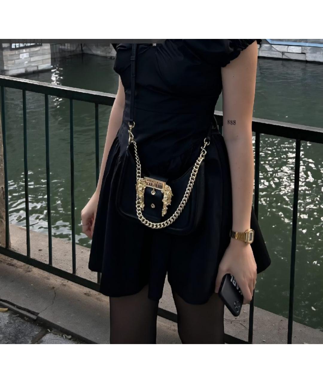 VERSACE JEANS COUTURE Черная сумка с короткими ручками, фото 6