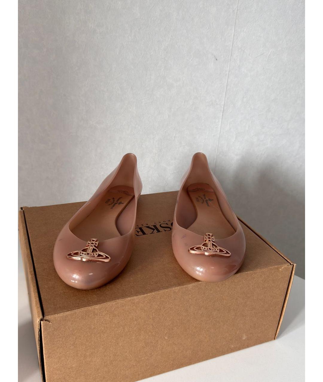 VIVIENNE WESTWOOD Бежевые резиновые балетки, фото 2