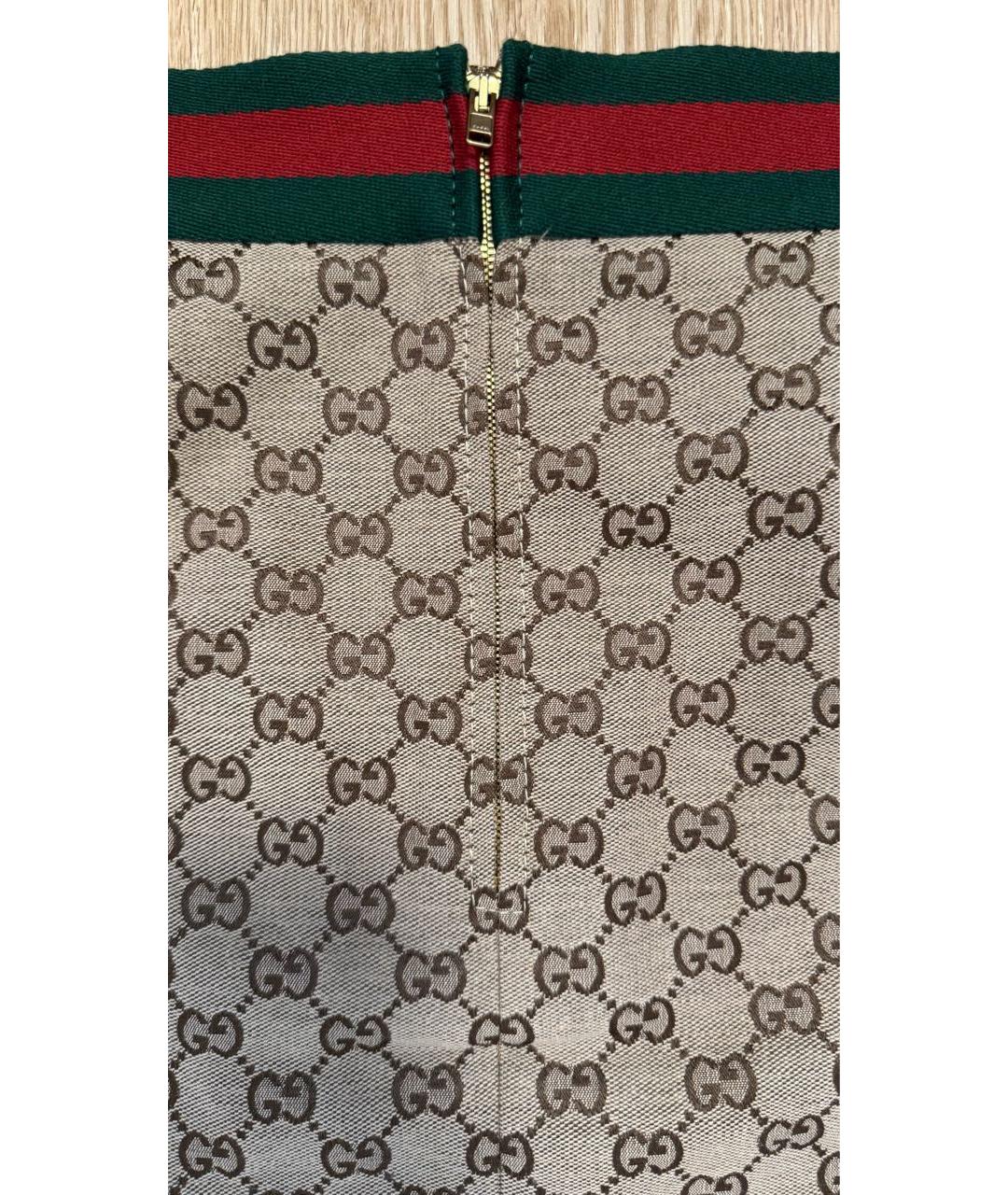 GUCCI Коричневая шерстяная юбка миди, фото 7