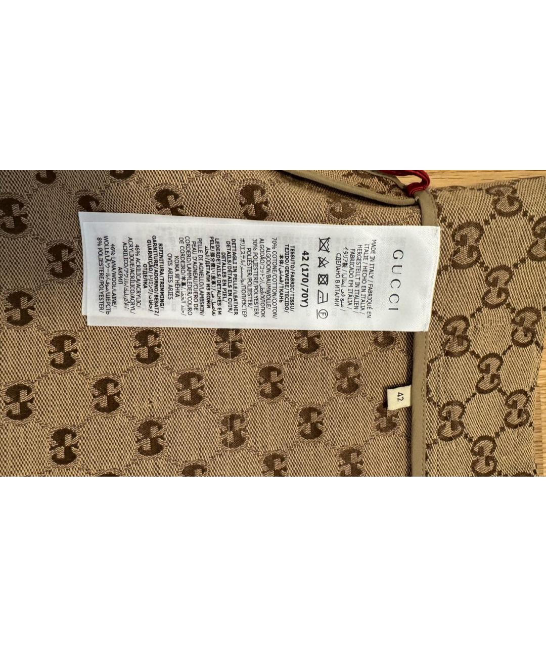 GUCCI Коричневая шерстяная юбка миди, фото 8