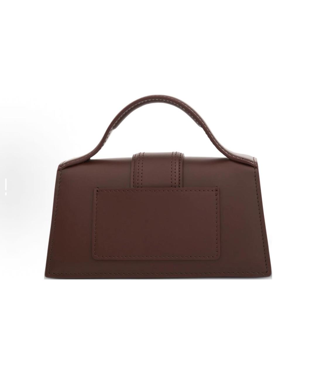 JACQUEMUS Коричневая кожаная сумка с короткими ручками, фото 5