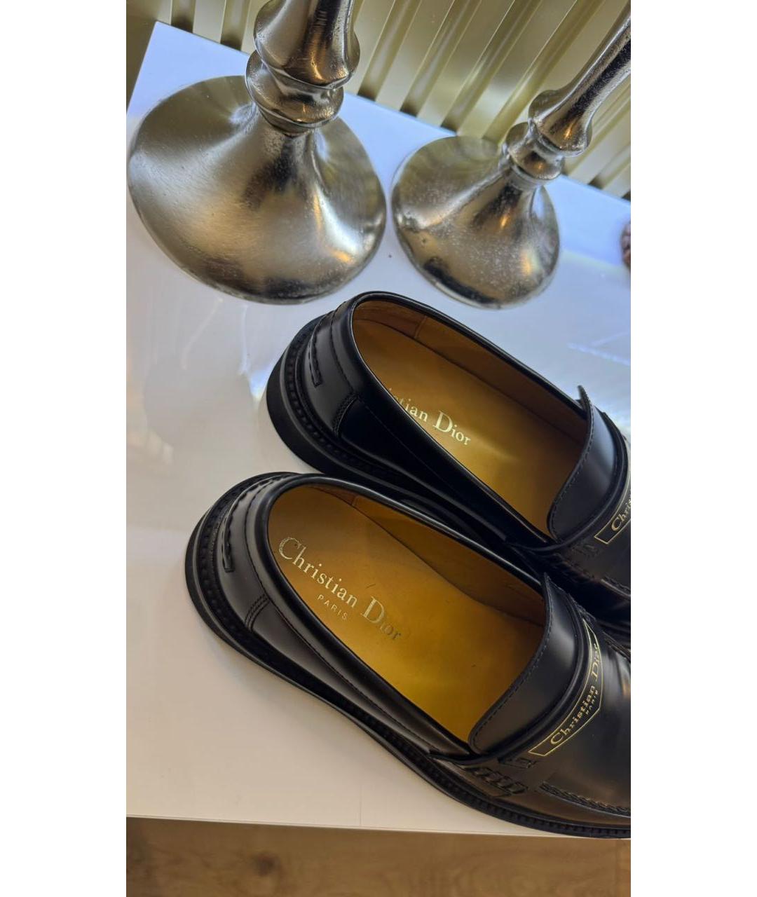 CHRISTIAN DIOR Черные лоферы из лакированной кожи, фото 3