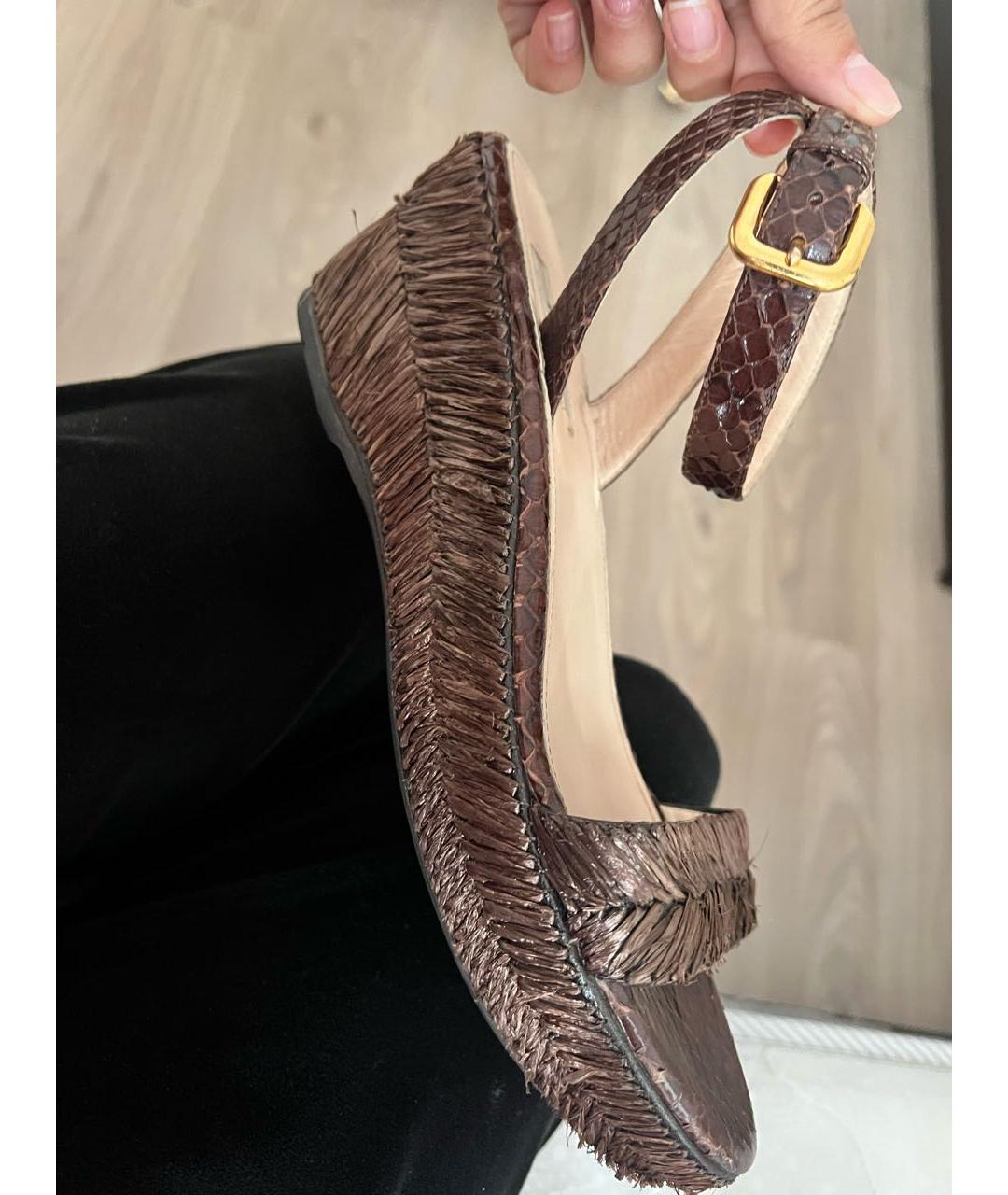 PRADA Коричневые босоножки, фото 8
