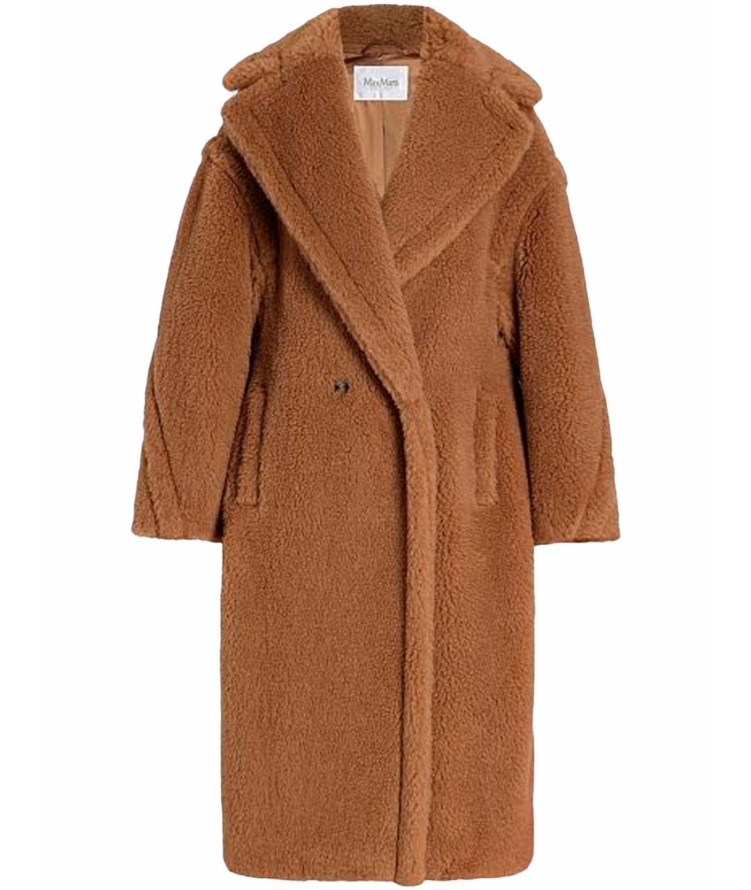MAX MARA Коричневая шерстяная шуба, фото 1
