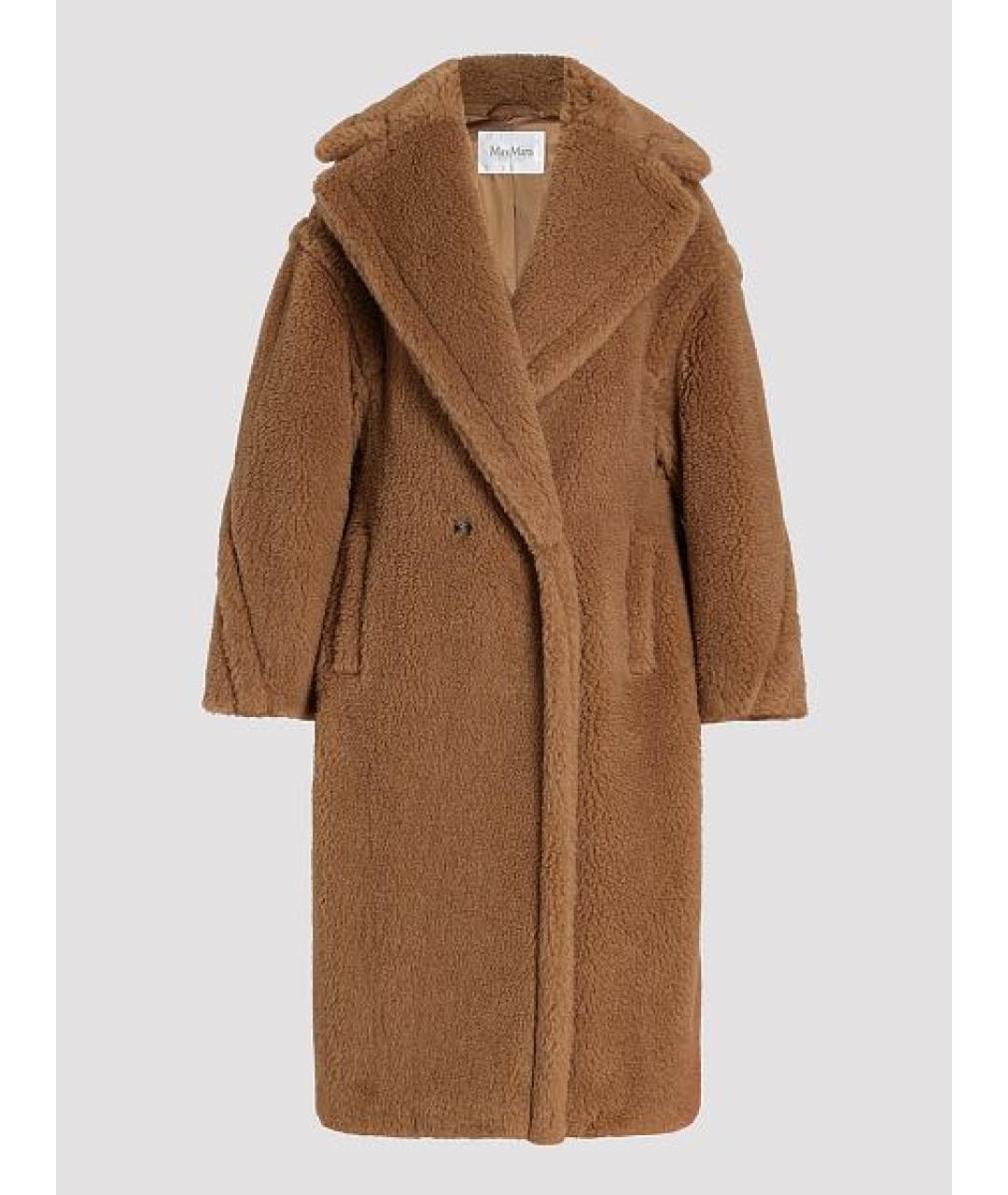 MAX MARA Коричневая шерстяная шуба, фото 9