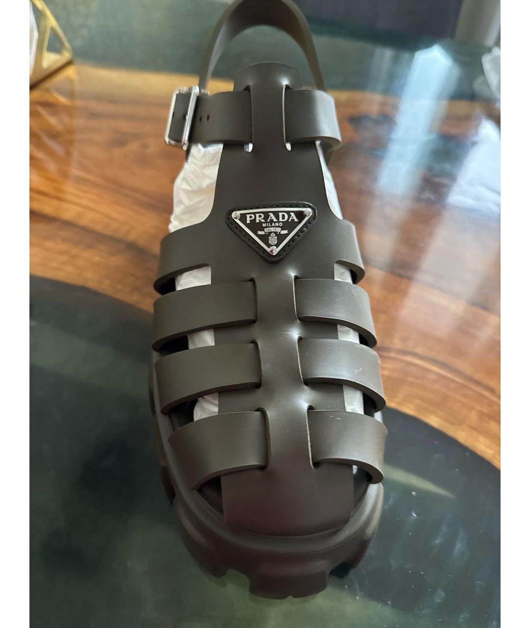 PRADA Зеленые сандалии, фото 6