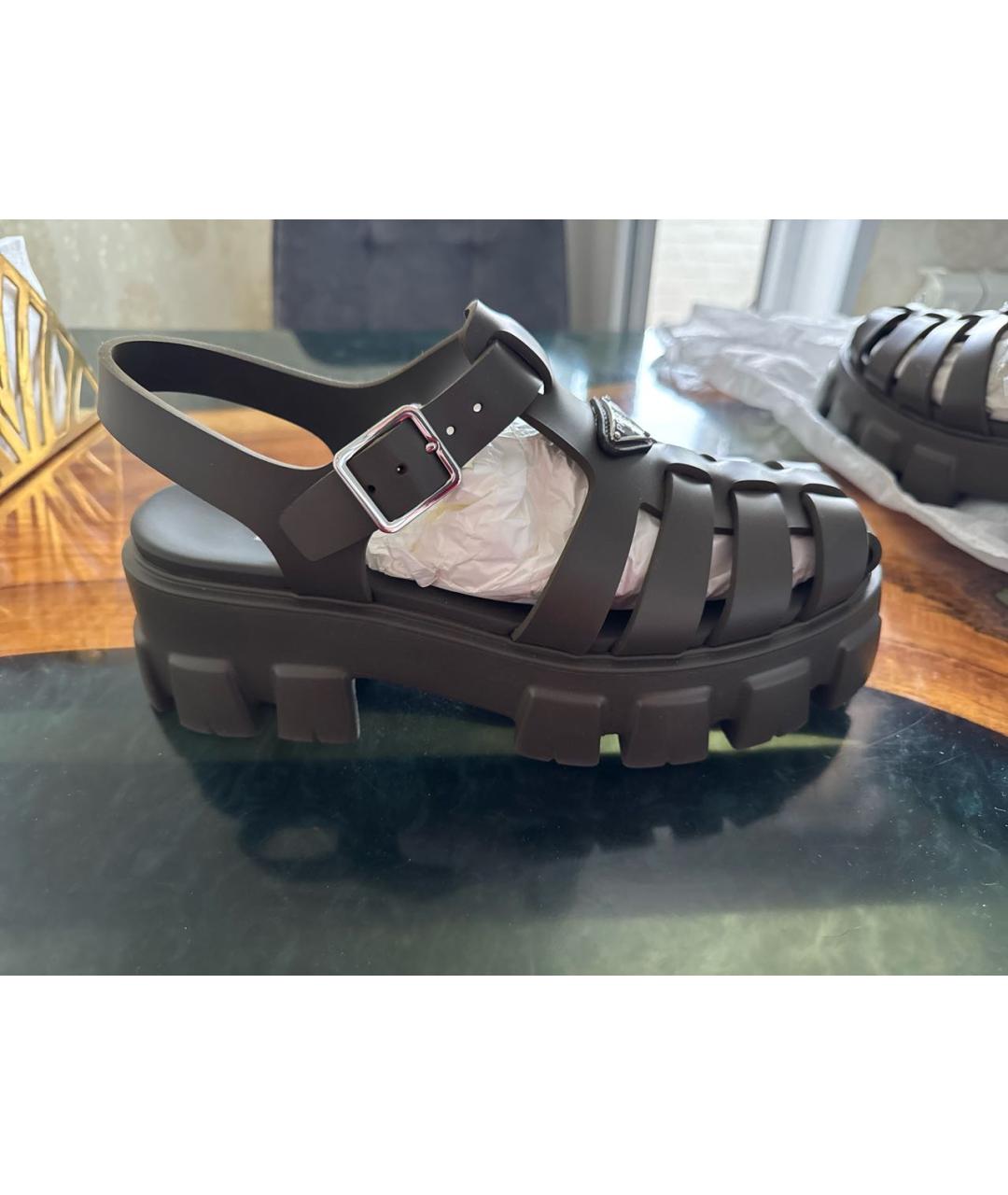 PRADA Зеленые сандалии, фото 9