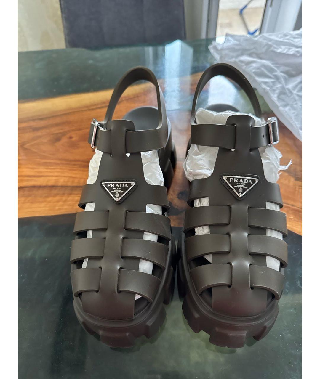 PRADA Зеленые сандалии, фото 2