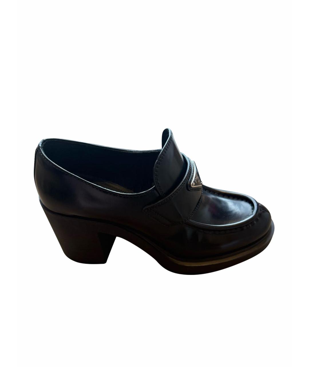 PRADA Черные кожаные туфли, фото 1
