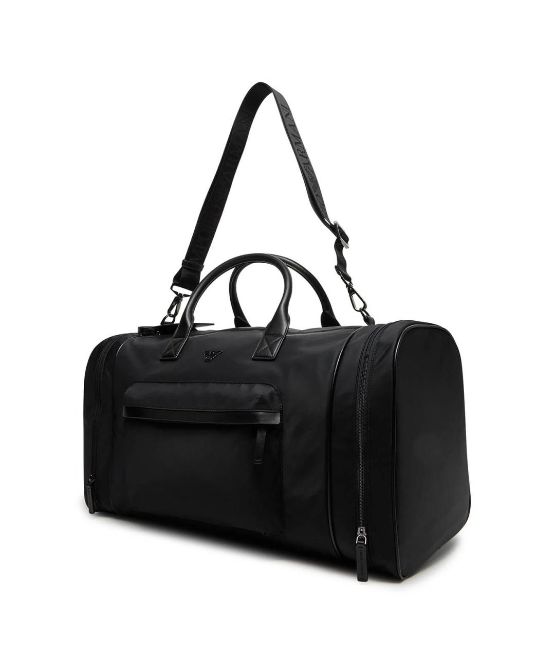 EMPORIO ARMANI Черная дорожная/спортивная сумка, фото 2
