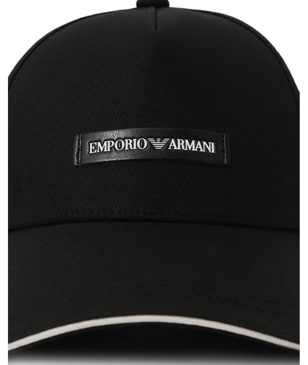 EMPORIO ARMANI Черная хлопковая кепка/бейсболка, фото 3