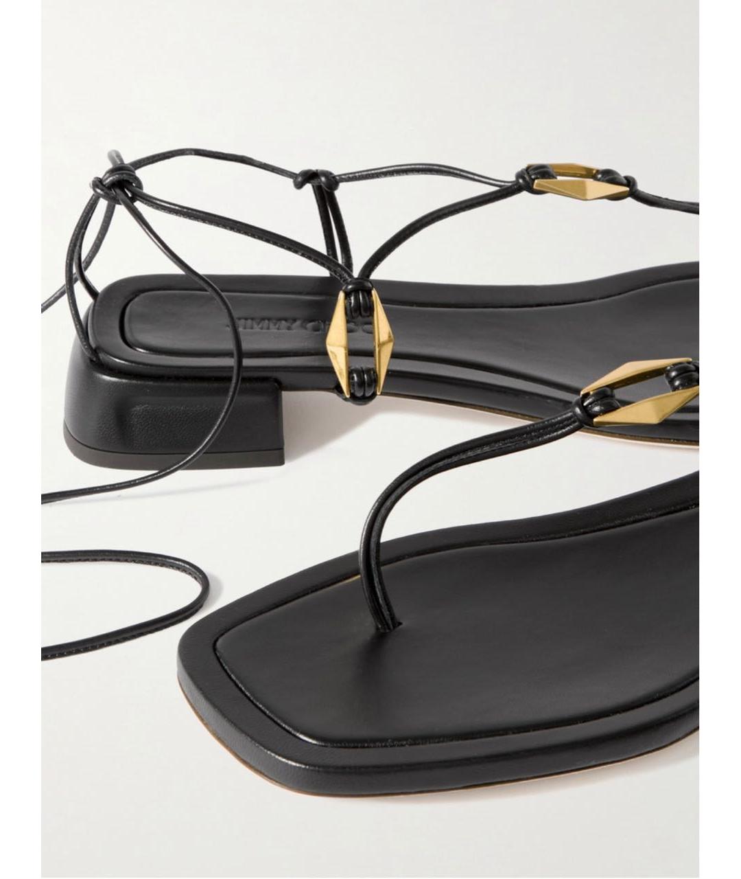 JIMMY CHOO Черные кожаные сандалии, фото 5