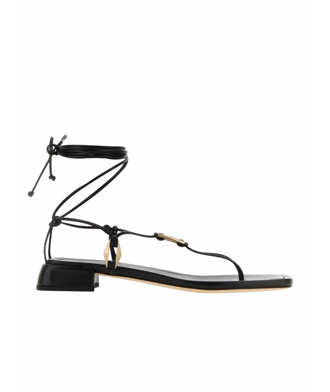 JIMMY CHOO Черные кожаные сандалии, фото 1