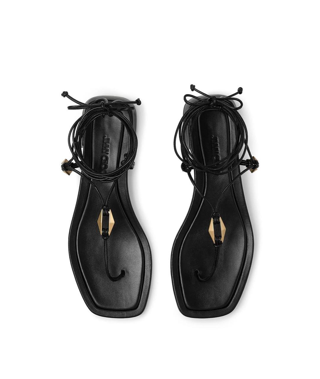 JIMMY CHOO Черные кожаные сандалии, фото 3