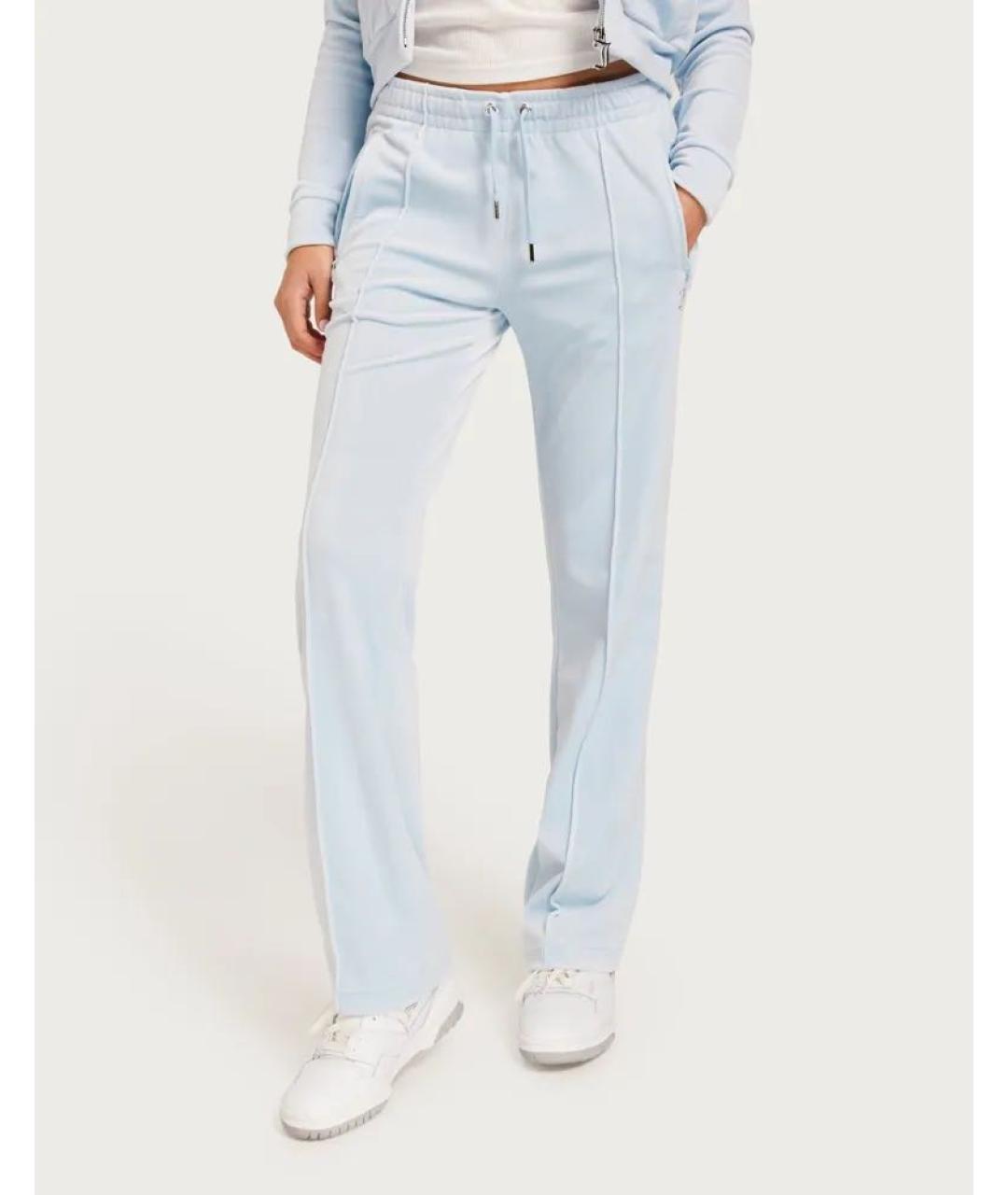 JUICY COUTURE Голубой велюровый костюм с брюками, фото 5
