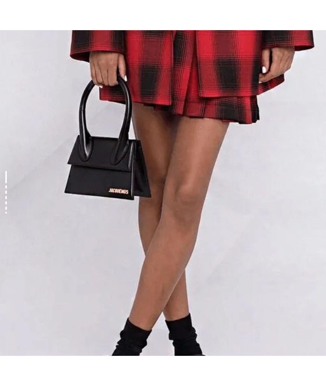 JACQUEMUS Черная кожаная сумка с короткими ручками, фото 7
