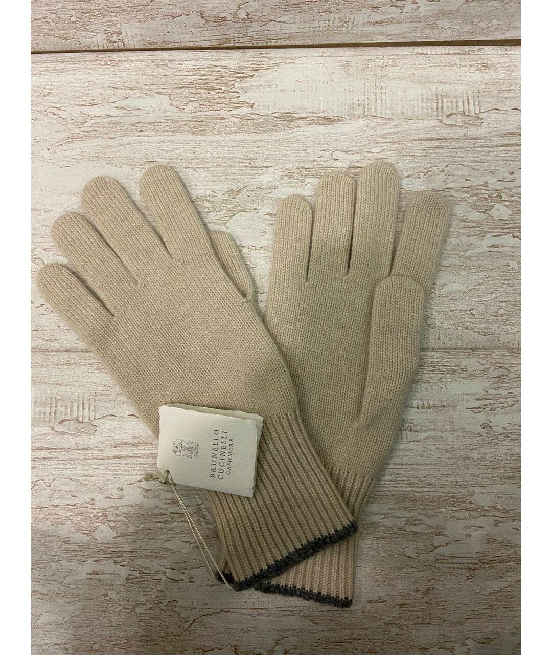 BRUNELLO CUCINELLI Бежевые кашемировые перчатки, фото 5