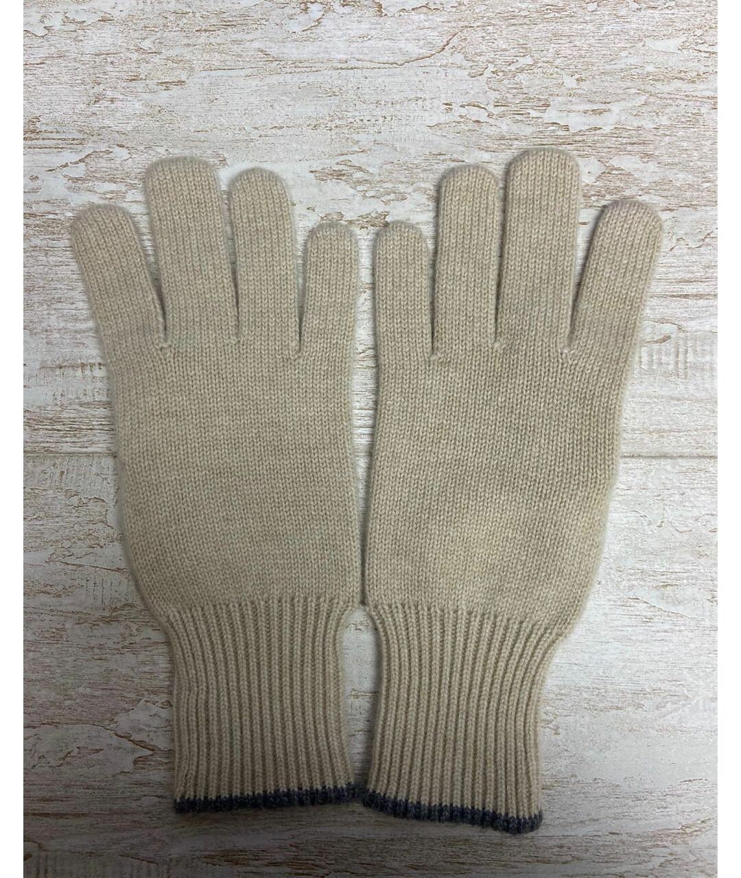 BRUNELLO CUCINELLI Бежевые кашемировые перчатки, фото 6
