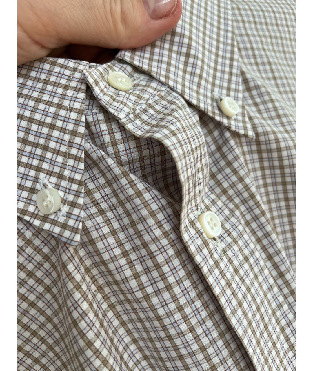 LORO PIANA Бежевая хлопковая классическая рубашка, фото 4