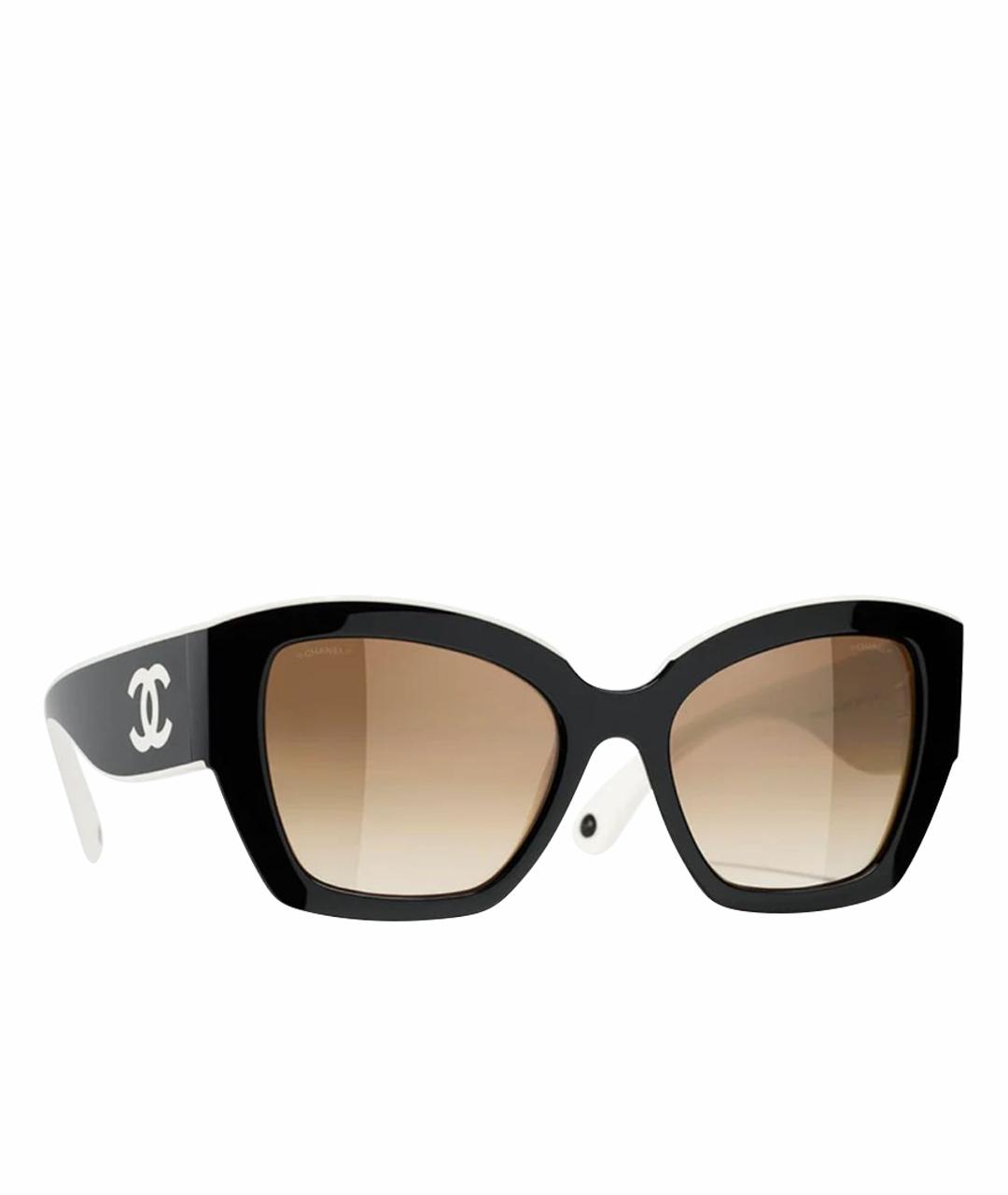 CHANEL Белые пластиковые солнцезащитные очки, фото 1