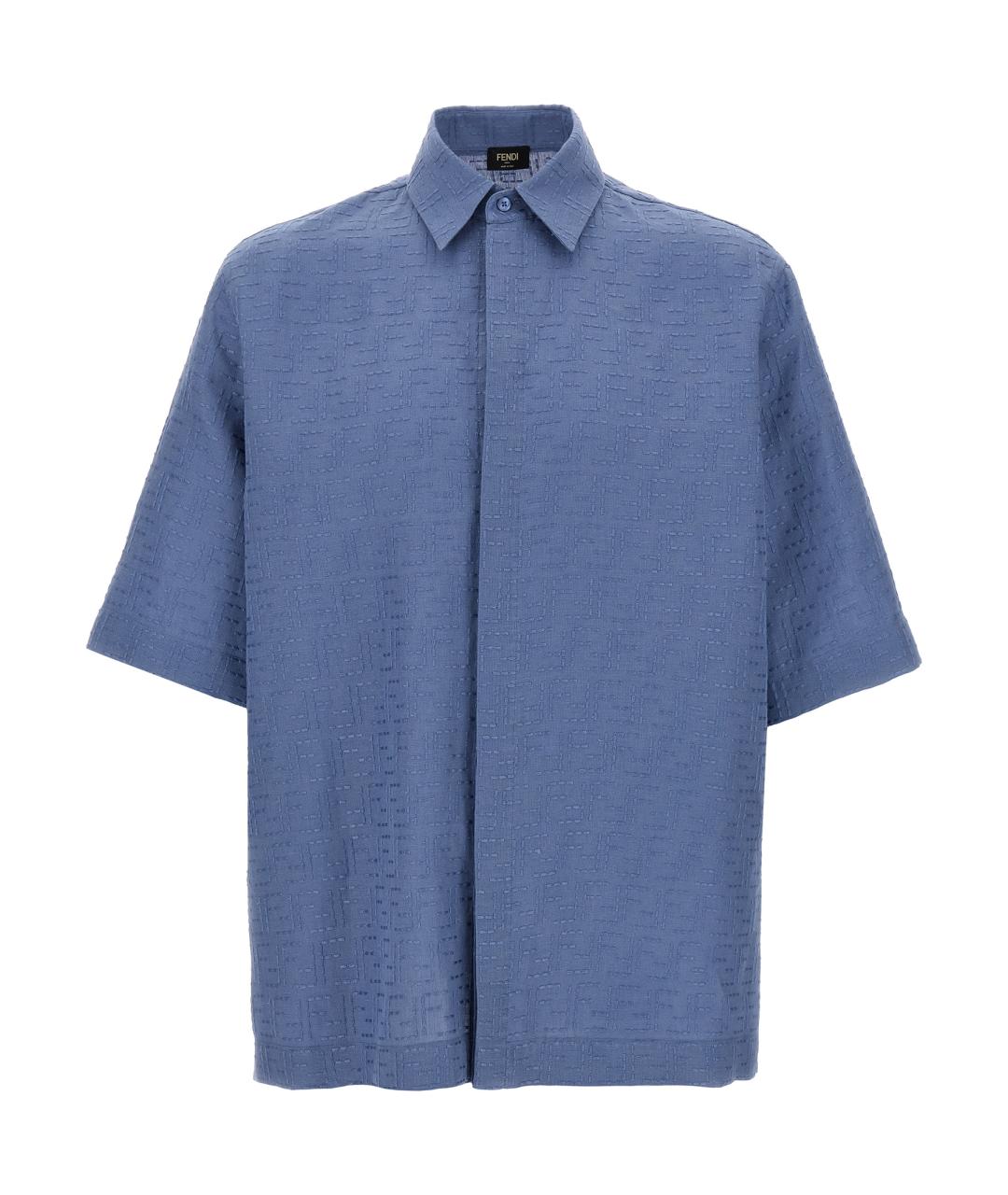 FENDI Голубая льняная кэжуал рубашка, фото 1