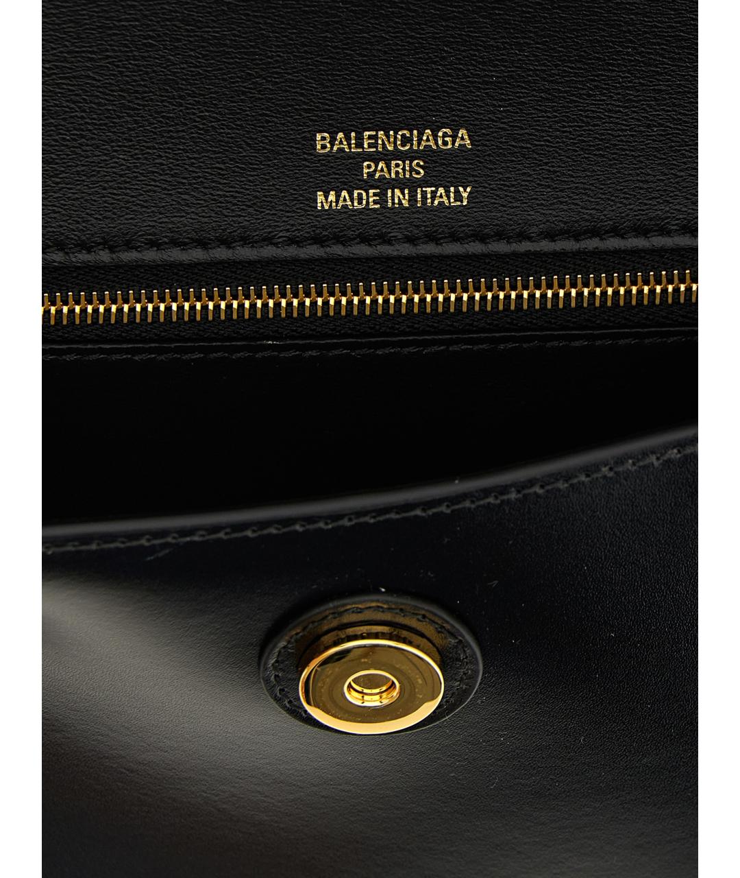 BALENCIAGA Черная кожаная сумка через плечо, фото 4