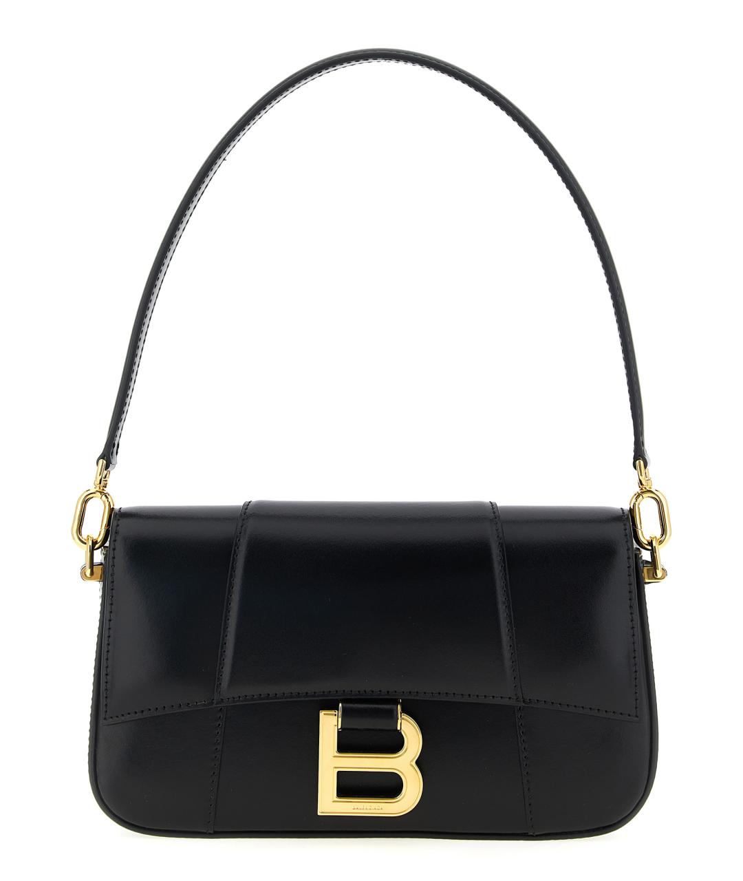 BALENCIAGA Черная кожаная сумка через плечо, фото 1