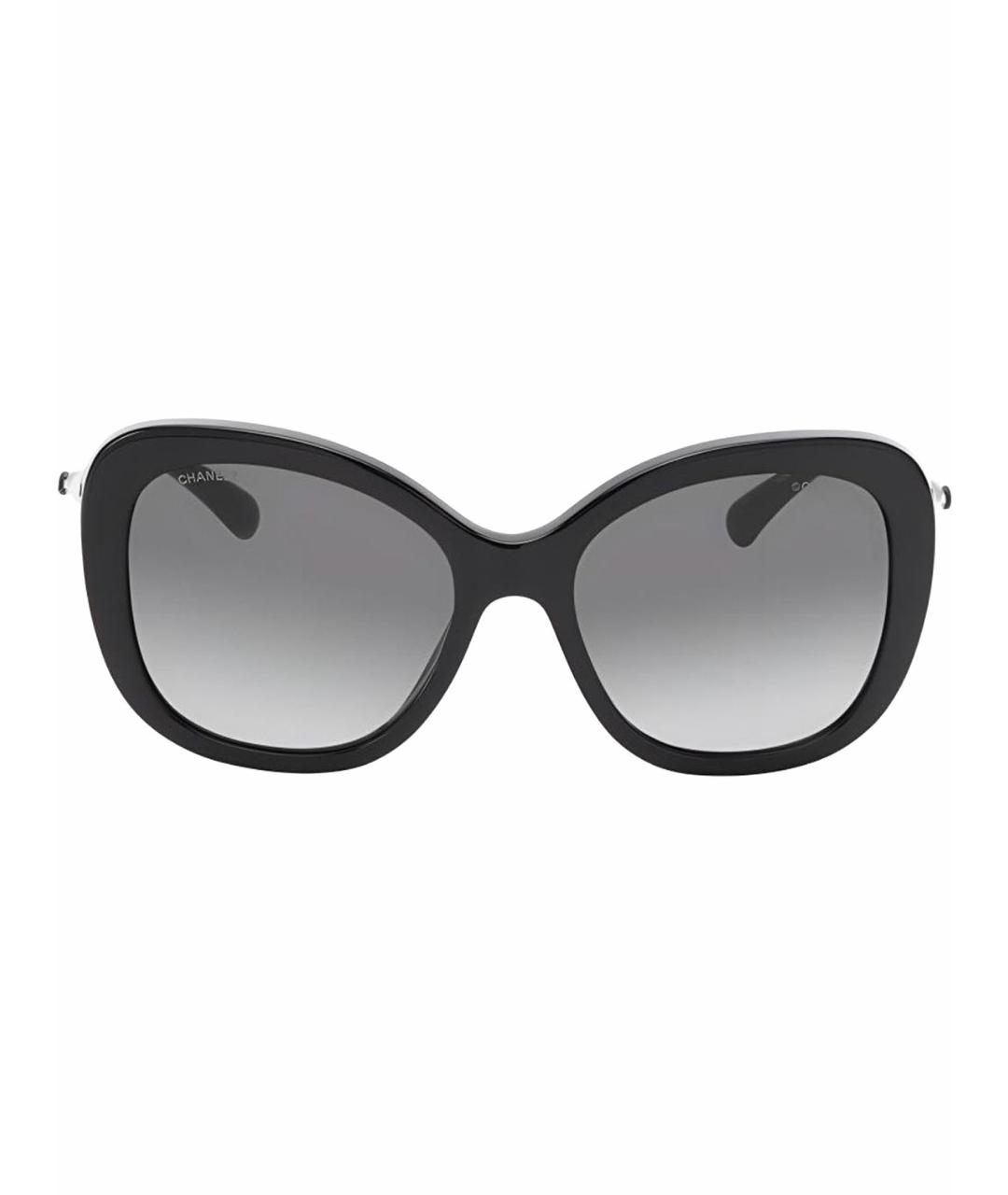 CHANEL Черные пластиковые солнцезащитные очки, фото 1