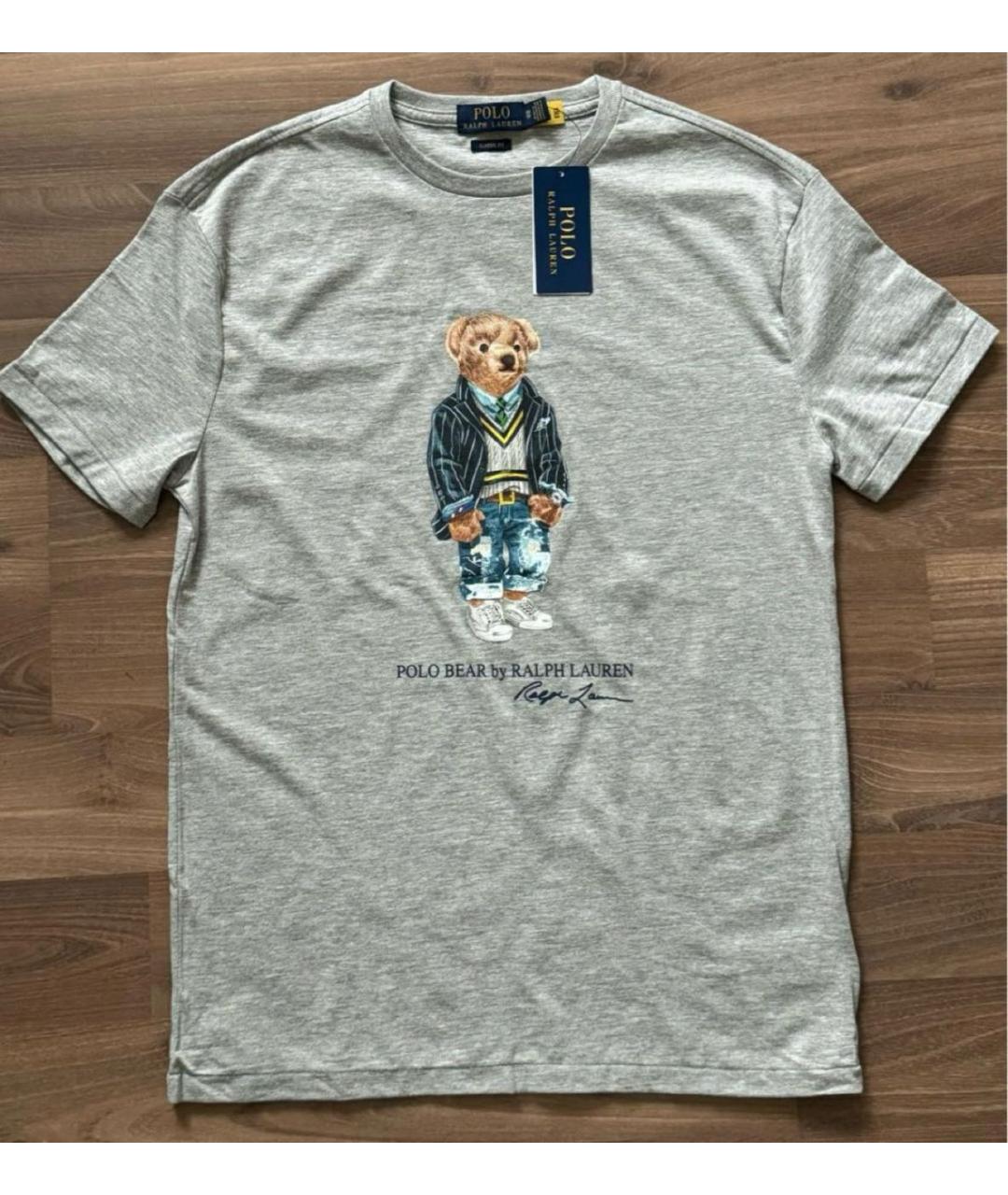 POLO RALPH LAUREN Серая хлопковая футболка, фото 4