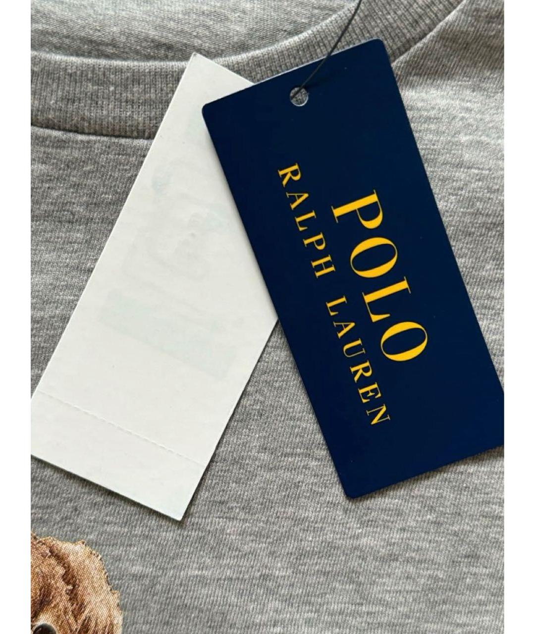 POLO RALPH LAUREN Серая хлопковая футболка, фото 2